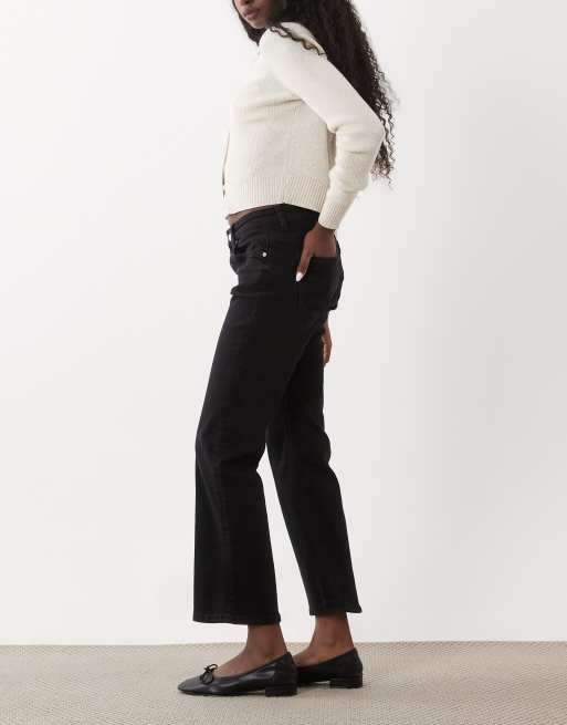 Mango Sienna 100 % Baumwoll-Kickflare-Jeans in Schwarz, 3 von 5