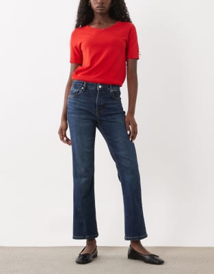 Mango Sienna 100% Cotton Kickflare Jean In Blue