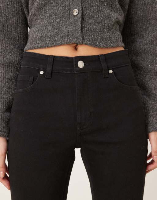 Mango Sienna cotton mix kick flare jean in black, 4 of 5