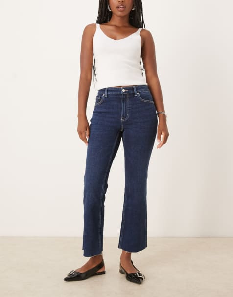 Mango - Sienna - Indigofarvede jeans med rå kant og svaj - view 1