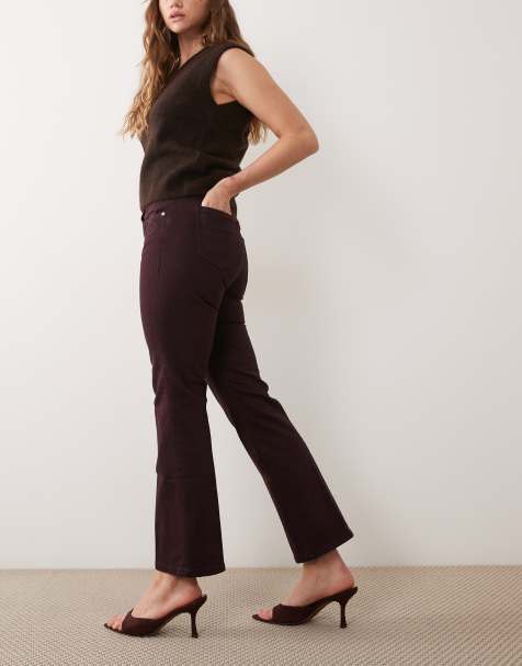 Mango Sienna kickflare jean in burgundy  - view 1