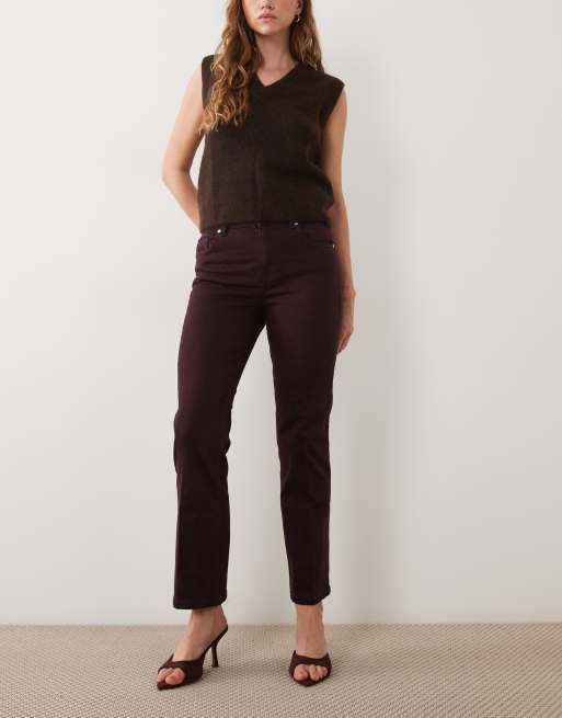 Mango Sienna kickflare jean in burgundy , 2 of 5
