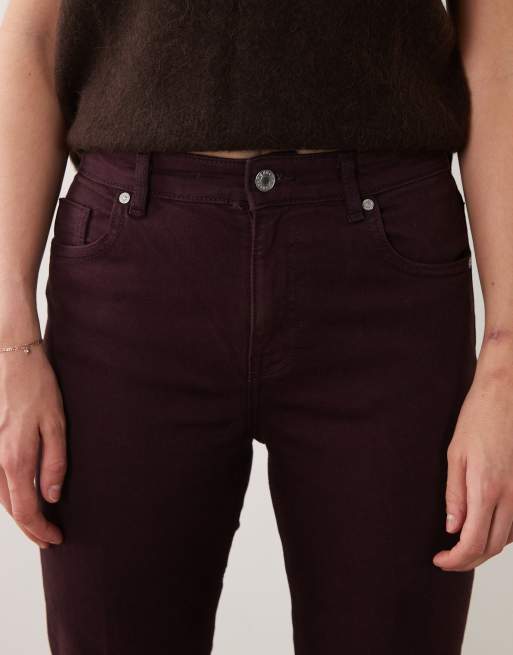 Mango Sienna kickflare jean in burgundy , 4 of 5