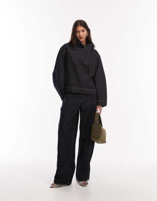 Mango Sila Barrel Jean Co-ord In Black