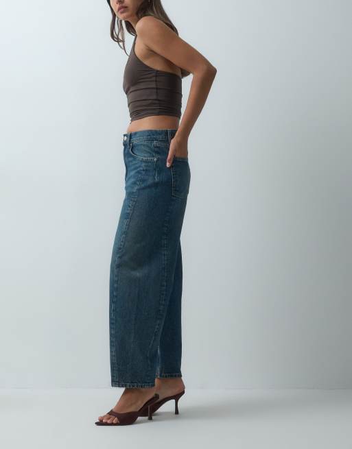 Mango Simone barrel jeans i mellemblå, 2 af 5