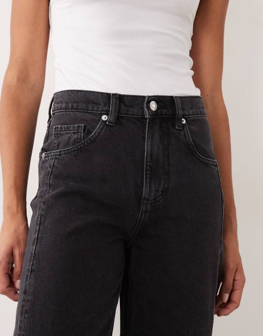 Mango Simone barrel-jeans i tvättad svart, 5 av 5