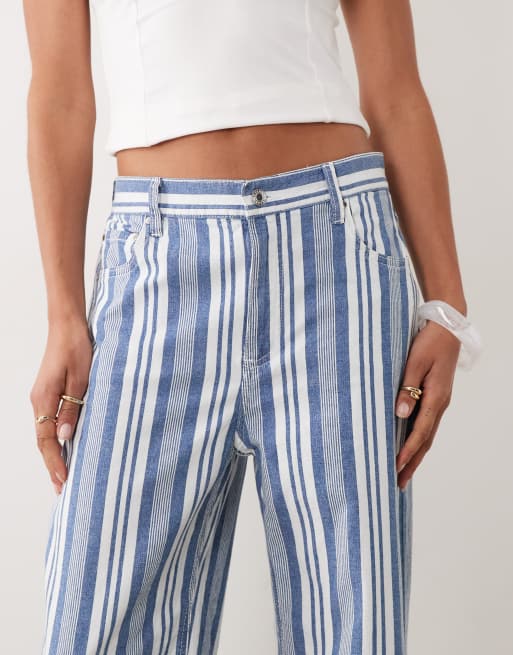 Mango Siracusa cotton rich jean in blue stripe, 4 of 5