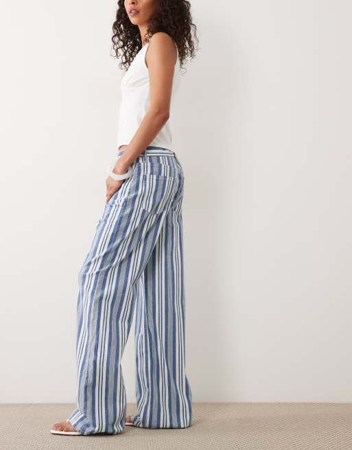 Mango Siracusa cotton rich jeans in blue stripe, 2 of 5