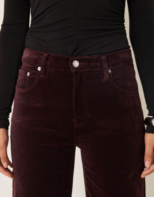 Mango - Siracusa - Jean ample en velours - Bordeaux, 5 de 5