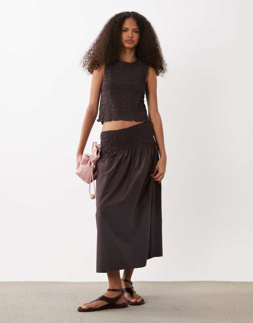 Mango - Siros - Top d'ensemble sans manches effet froissé - Marron foncé, 3 de 4