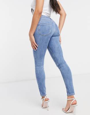 Mango skinny push up jeans in blue | ASOS