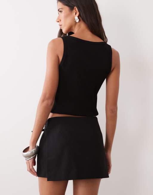 Mango skort met gespdetail mini in zwart, 5 van 5