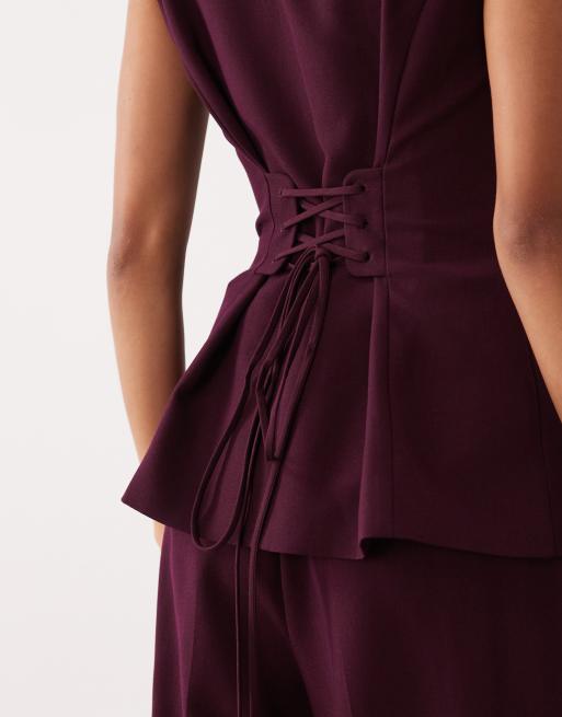 Mango - Skræddersyet lilla jumpsuit uden ærmer, 3 af 4