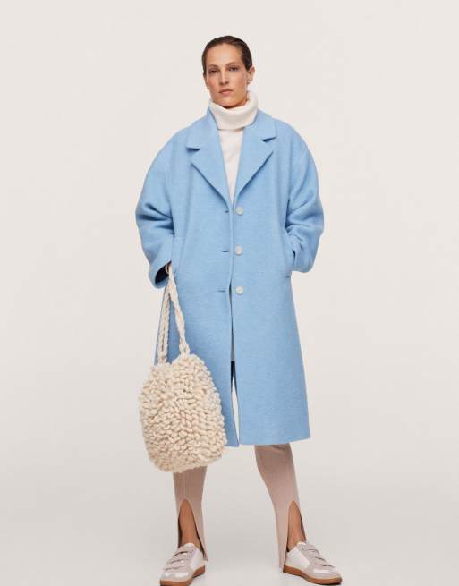 Mango - Skræddersyet peacoat i lyseblå