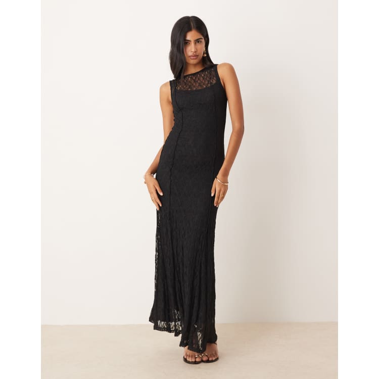 margalo black lace long sleeve bodycon dress Long Sleeve Bodycon Top in Lace main image 0