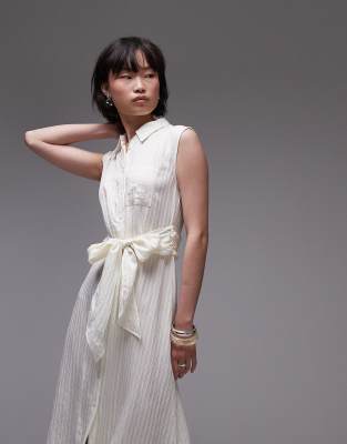 Mango Sleeveless Bow Front Midi Dress