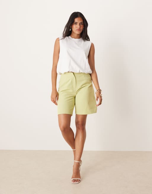 Mango sleeveless bubble hem top in white