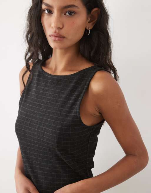 Mango sleeveless flared skirt mini dress in grey, 2 of 4