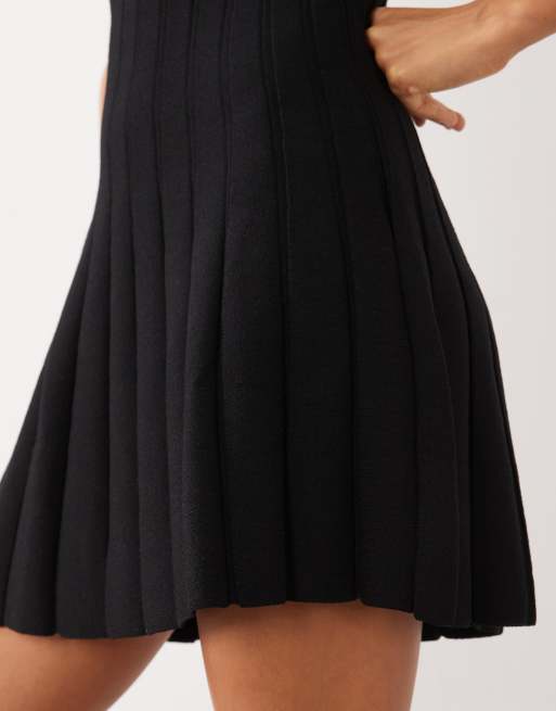 Mango sleeveless knit mini dress in black, 2 of 4