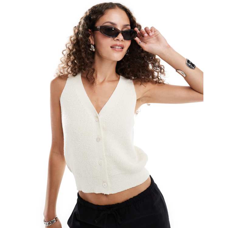 Cardigan Knitted Vest Mango Mango Sleeveless Knitted Cardigan In