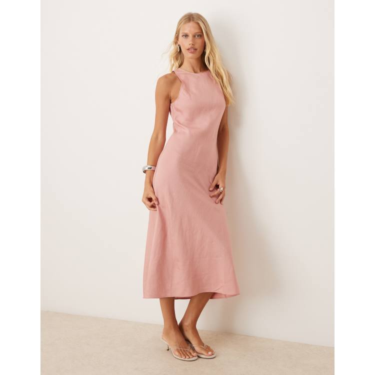 open lace back dress Ariana Active Dress: Pink Gingham  Lilac Blonde