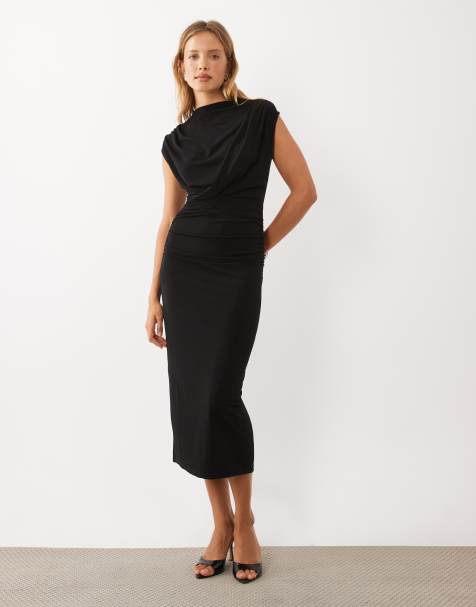 Mango sleeveless midi dress in black - view 1