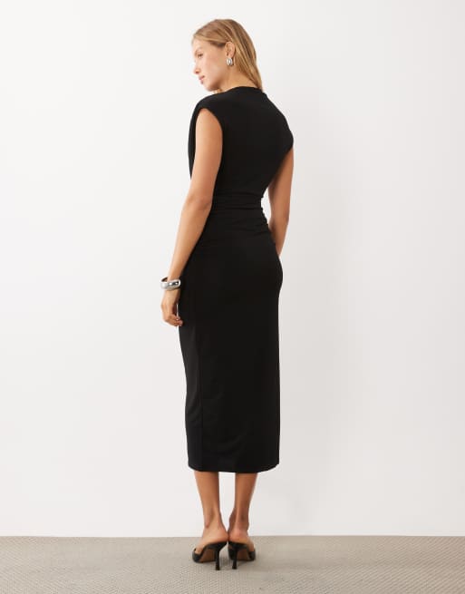 Mango sleeveless midi dress in black, 4 of 4