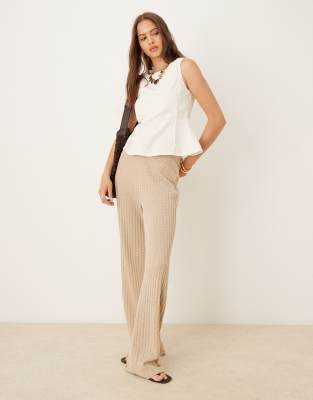 Mango Sleeveless Peplum Hem Top In White