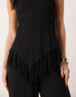 Mango Sleeveless Textured Jumpsuit In Black