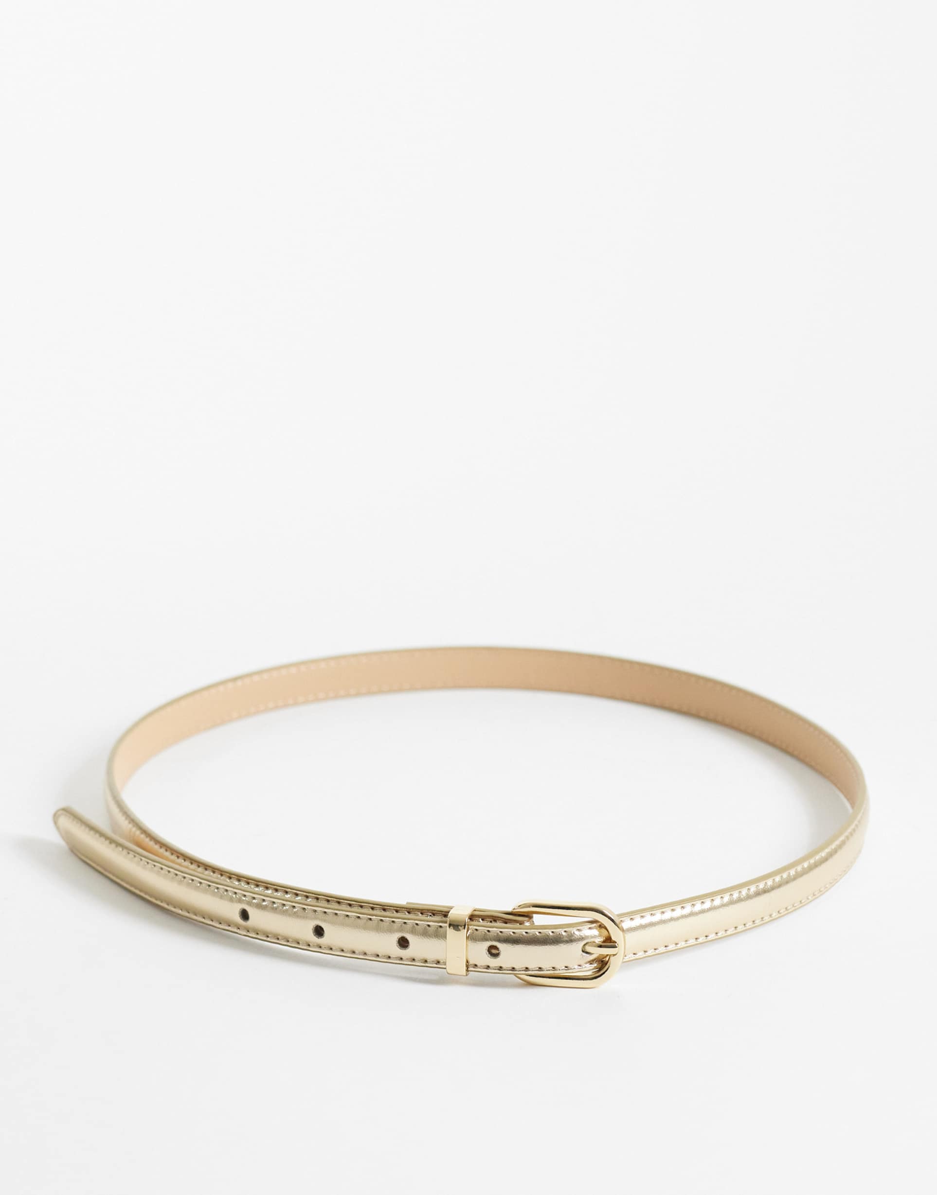 mango slim belt in gold