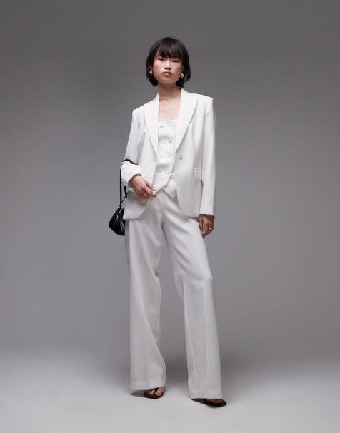 Mango slim blazer in white - part of a set - view 1