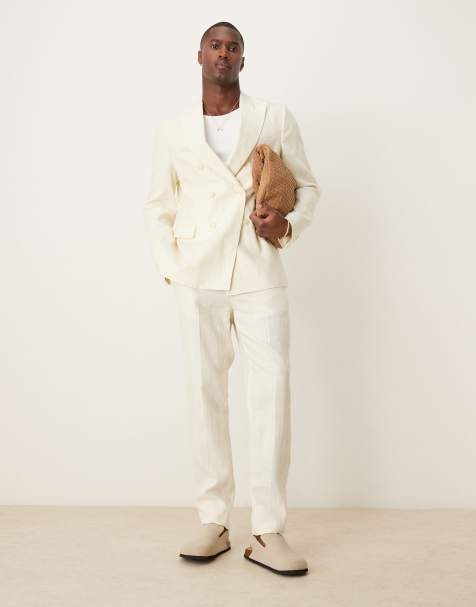 Mango – Slim Fit Anzug in Ecru - view 1