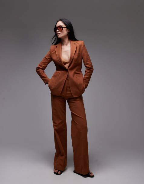Mango – Slim Fit Anzug in gebranntem Orange - view 1