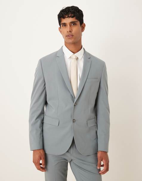 Mango slim fit blazer co-ord in grey - view 1