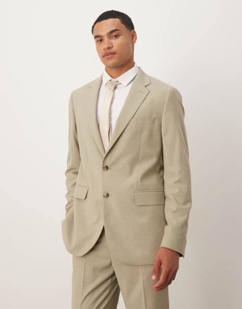 Mango slim fit blazer co-ord in pale green - view 1