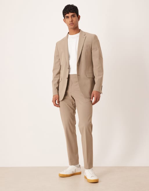 Mango slim fit blazer in beige , 2 of 5