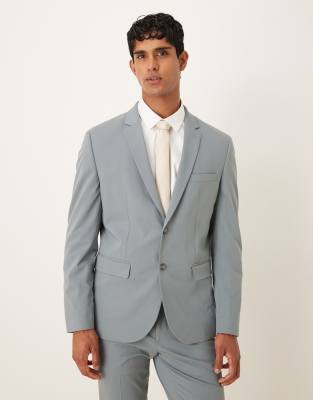 slim fit blazer in gray - part of a set