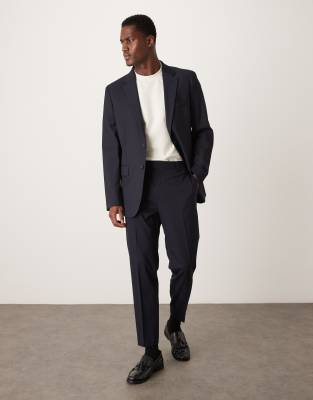 Mango Slim Fit Blazer In Blue