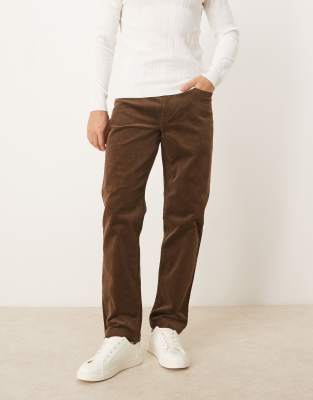 Mango Slim Fit Corduroy Pants In Black