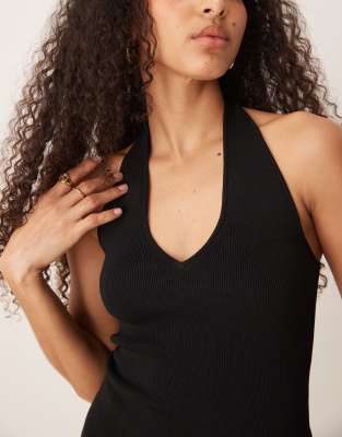 Mango Slim Fit Fine Knit V Neck Tank Top
