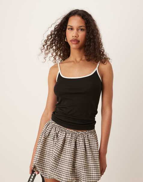 Mango - Slim-fit hemdje met contrasterende rand in zwart - view 1