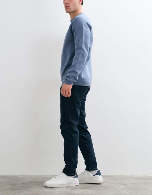 Mango slim-fit jeans in donkerblauw, 2 van 5