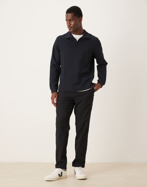 Mango slim fit joggers in navy - view 1