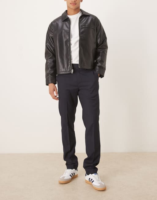 Mango slim fit pants in navy, 2 of 5