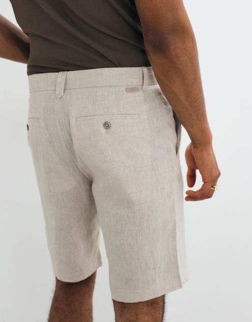 Mango – Slim-Fit-Shorts aus 100 % Leinen in Ecru, 5 von 5