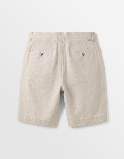 Mango – Slim-Fit-Shorts aus 100% Leinen in Beige, 7 von 9