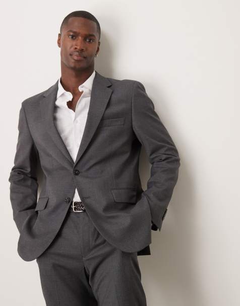 Mango slim fit suit blazer in slate gray - part of a set - view 1