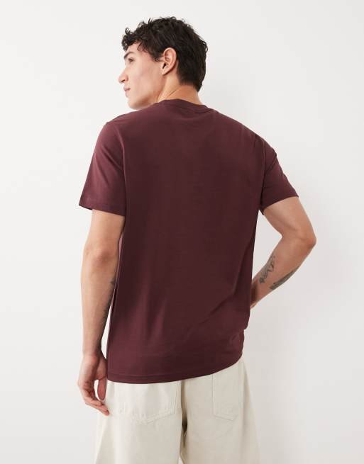 Mango - Slim-fit T-shirt van 100% katoen in bordeauxrood, 3 van 5