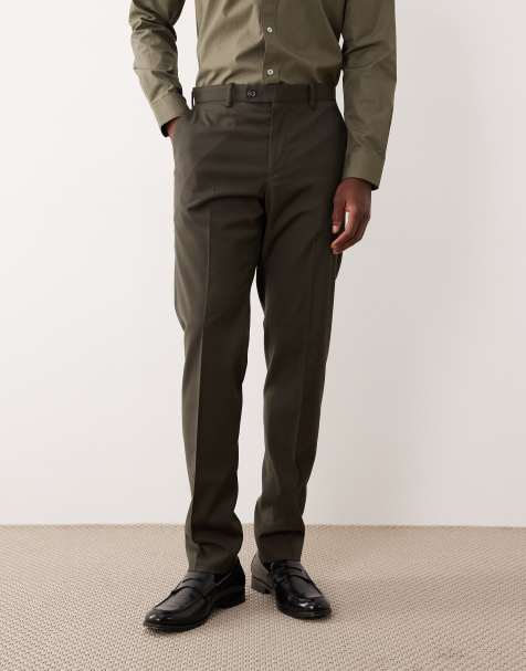 Mango slim fit tailored pants in khaki - part of a set - view 1