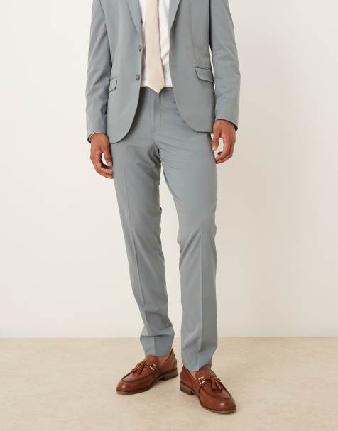 Mango slim fit tailored trouser co-ord in grey - view 1